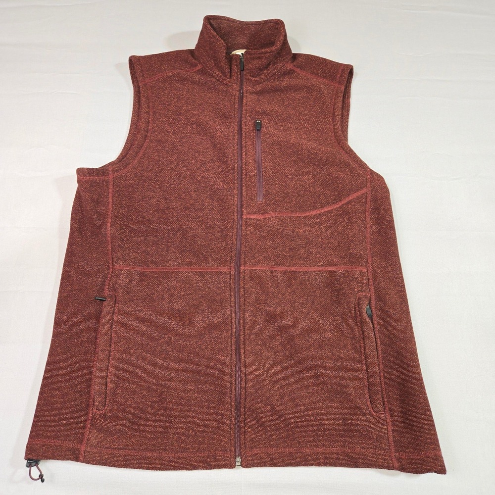 Duluth Trading Co Sweater Fleece Vest Burgundy/Maroon Mens Size Large‎ Tall